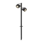 SLV Sitra 360 Piquet Lumière Aluminium Gris | Extérieur - IP44 - Convient pour 2x GX53 