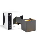 D'Lite Applique Murale Nova Aluminium Noir Up & Down 4.9W 480lm - 830 Blanc Chaud | IP54 - Angle de faisceau réglable