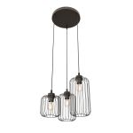 Emibig Suspension Luminaire Vander Acier Noir | Convient pour 3x E27 - Max 15W