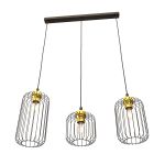 Emibig Suspension Luminaire Vander Acier Noir | Convient pour 3x E27 - Max 15W