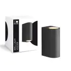 D'Lite Applique Murale Vossem Aluminium Noir Up & Down| IP54 - Convient Pour 2x GU10
