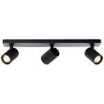 Brilliant Marty Plafondlamp Aluminium Zanderig Zwart 15W 1050lm - 830 Warm Wit | Incl. 3x GU10