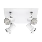 Eglo Plafondlamp Tamara 1 Staal Wit Chroom 4x2.8W 4x250lm - 830 Warm Wit | IP44 - Incl. 4x GU10